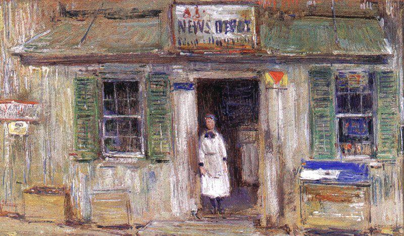 Childe Hassam News Depot at Cos Cob Germany oil painting art